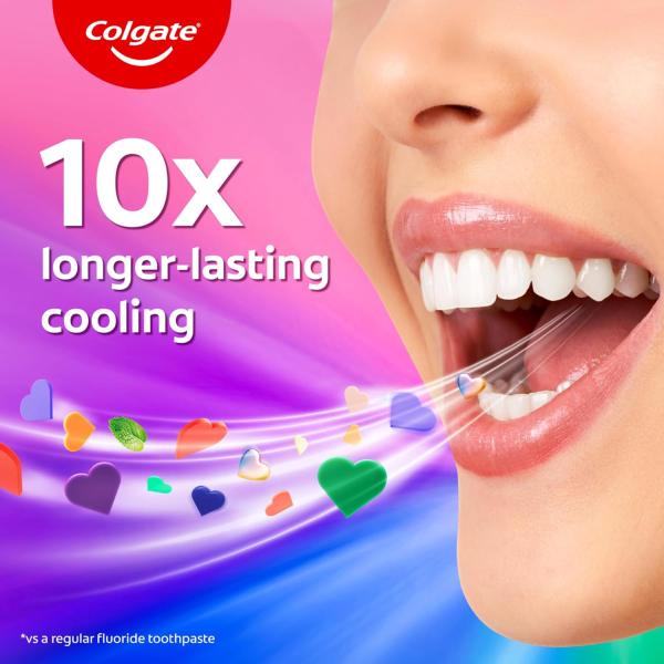 Colgate MaxFresh Rainbow Fresh Gel Toothpaste, with Heart Shaped Cooling Crystals, Triple Mint Flavour, and Ultrafreeze Technology for Intense Freshness, 100g  GROCERY