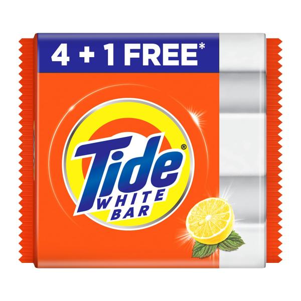Tide White Detergent Bar Soap, Value Pack 200 gms x 5 GROCERY