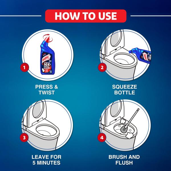 Harpic Disinfectant Toilet Cleaner Liquid, Original - 1 L (Pack of 2) | Kills 99.9% Germs GROCERY