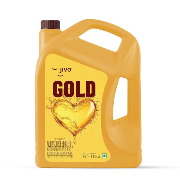 Jivo Gold Refined Oil Perfect Blend of Rice Bran & Sunflower Oil grocery