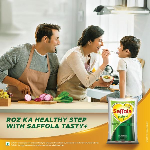 Saffola Tasty + Refined Cooking oil | Blended Rice bran & Corn oil | 50% More Oryzanol GROCERY