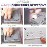 Arnigo Dishwasher Detergent Powder Suitable for All Brands Dishwashers, Enzyme Rich Formula, No Need To Pre-wash, Enzymatic Formulation, Crystal Clean Shine, Mineral-based Technologies- 1kg