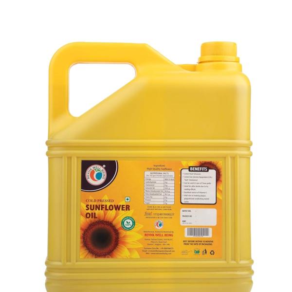 Reviva Well Being Cold Pressed Sunflower Oil 5L | 100% Pure & Natural  GROCERY