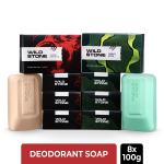 Wild Stone 4 Ultra Sensual and 4 Forest Spice Combo for Men, Pack of 8 (100gm each) GROCERY