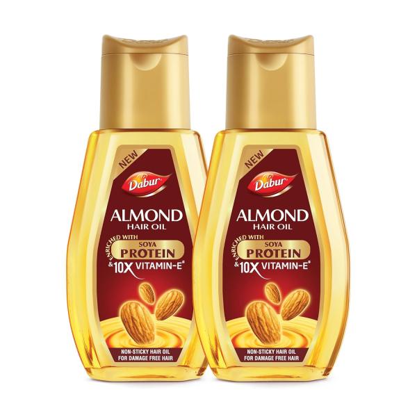 Dabur Almond Hair Oil - 580ml(290ml*2) | Provides Damage Protection | Non Sticky Formula | For Soft & Shiny Hair | With Almonds,  Keratin Protein, Soya Protein & 10X Vitamin E grocery