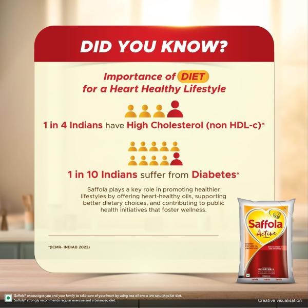 Saffola Active Refined Cooking oil | Rich in Omega 3 & Oryzanol GROCERY