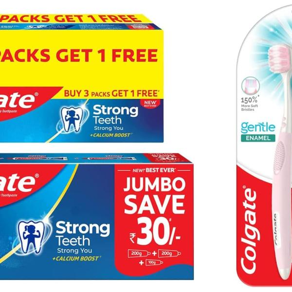 GROCERY   Colgate Gentle Enamel Ultra Soft Bristles Manual Toothbrush for adults, 4 Pcs (Buy2 Get 2)