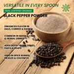 Pure Tree Certified Organic Black Pepper Powder | 250 g GROCERY