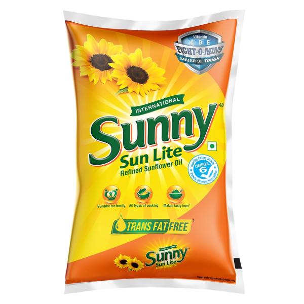 Sunny Sunflower Oil Pouch, 1L GROCERY