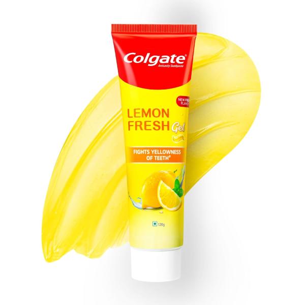 Colgate Lemon Fresh Gel Toothpaste | Tooth Paste Fights Yellowness of Teeth | Colgate Paste Toothpaste with New Fresh Flavor  GROCERY