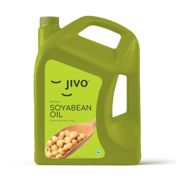 Jivo Cooking Edible Soyabean Oil 5 Litre | High in Omega-6 PUFA grocery
