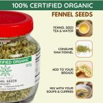 Pure Tree Certified Organic Fennel Seeds | | Glass Jar GROCERY