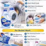 GROCERY Breezz Laundry Combo Pack, Liquid Detergent Matic, Fabric Conditioner After Wash, Shine Washing Powder, 3D Foam Action, Removes Tough Stains, Softens Clothes, 3 Items