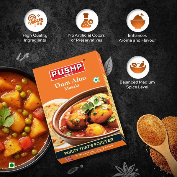 Pushp Dum Aloo Masala | 50g Box | Quality Blend | Authentic Flavor | GROCERY