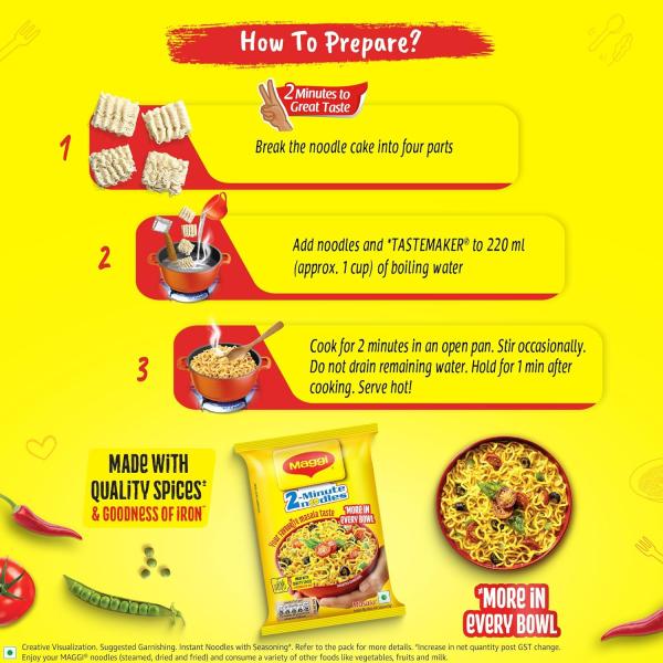 MAGGI 2-Minute Instant Noodles, Masala Noodles With Goodness Of Iron GROCERY