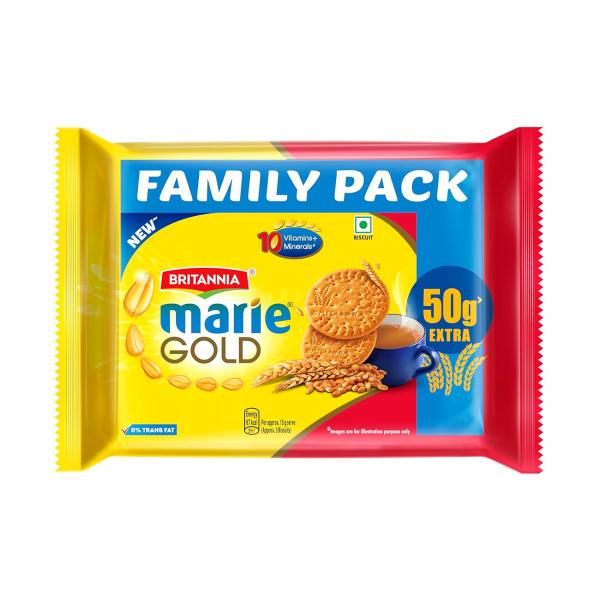 Britannia Marie Gold Biscuits, 5 N x (190g+20g EXTRA)=1.05kg grocery