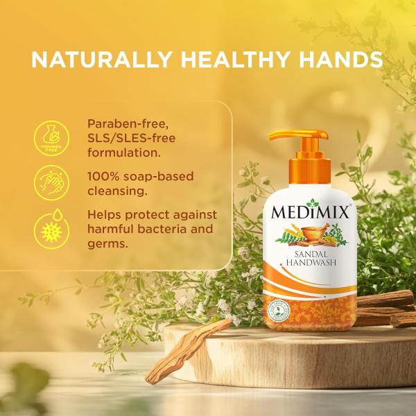 Medimix Sandal Liquid Handwash 500g Bottle (1 + 1 Combo Pack) | Ideal for Germ grocery