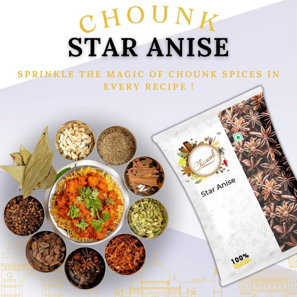Chounk Natural Star Anise 100g (Pack of 1) | Spices Whole Chakri Phool GROCERY