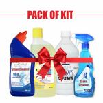 GROCERY  Cleaning Combo (Pack of 4) | Toilet, Glass, Citrus Floor Cleaner Liquid (each 500ml) & White Phenyl