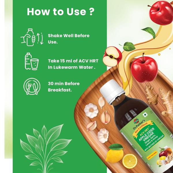 Dr. Patkar's Apple Cider Vinegar with Ginger, Garlic, Lemon & Honey | Unfiltered & Undiluted (With Mother) 200ml grocery