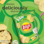 Lay's Potato Chips (40g + 8g Extra) +4.9g = 52.9 Gram, American Style Cream & Onion Flavour, Crunchy Chips & Snacks (Weight May grocery