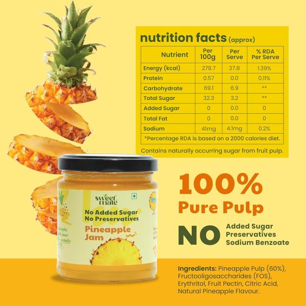 Pineapple Jam for Kids and Adults - (220g) | 100% Pure No Added Sugar grocery