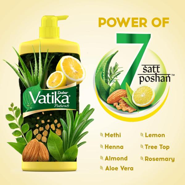 Dabur Vatika Lemon Anti-Dandruff Shampoo - 1 L | Reduces Dandruff from 1st Wash | Moisturises Scalp | Provides Gentle Cleansing, Conditioning &... grocery