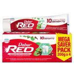 Dabur Red Paste - India's No.1 Ayurvedic Paste, Provides Protection Plaque Removal, Toothache, Yellow Teeth, Bad Breath- 800g (200gm*4) GROCERY