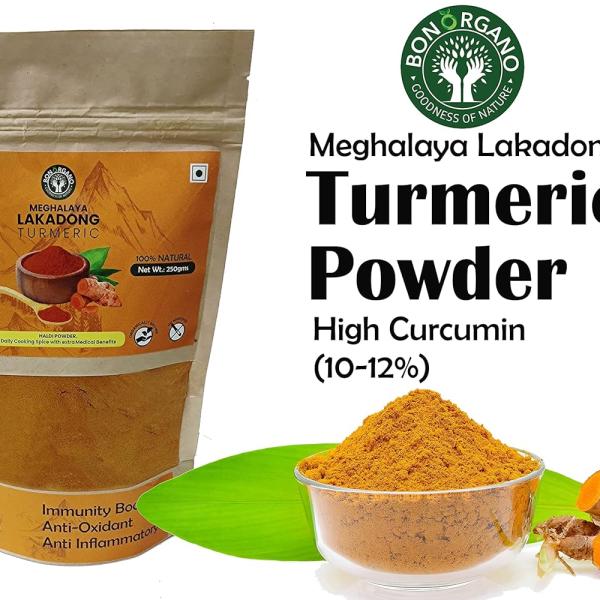Bon Organo Meghalaya Lakadong Turmeric Powder, 1kg (250gms*4), High Curcumin (10-12%) | GROCERY