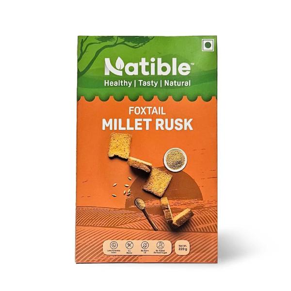 Natible Foxtail Millet Rusk I Healthy Diet Toast I No Maida No Refined Sugar I grocery