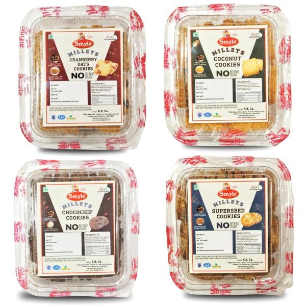 Smyle Healthy & Delicious Millet Cookies Combo Pack | No Maida | No Refined Sugar grocery
