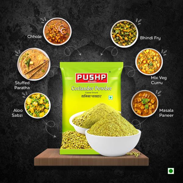 Pushp Brand Natural Coriander Powder Pouch 500 Gram (Pack Of 1) GROCERY