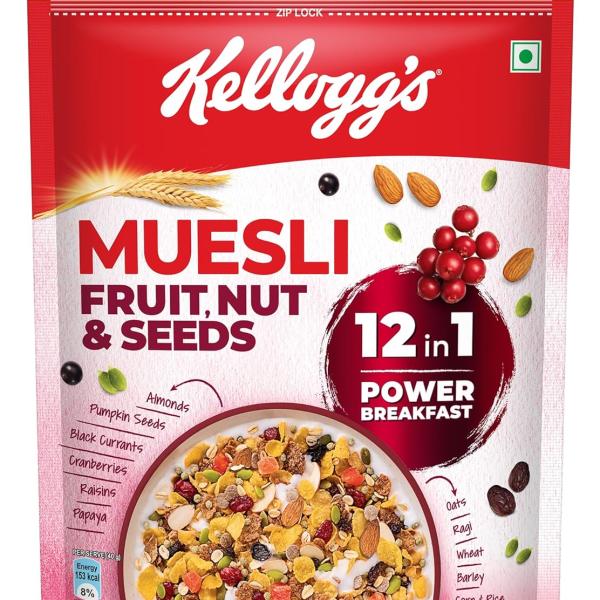 Kellogg's Muesli Fruit Nut & Seeds | 12-In-1 Power Breakfast | India'S No 1 Muesl grocery