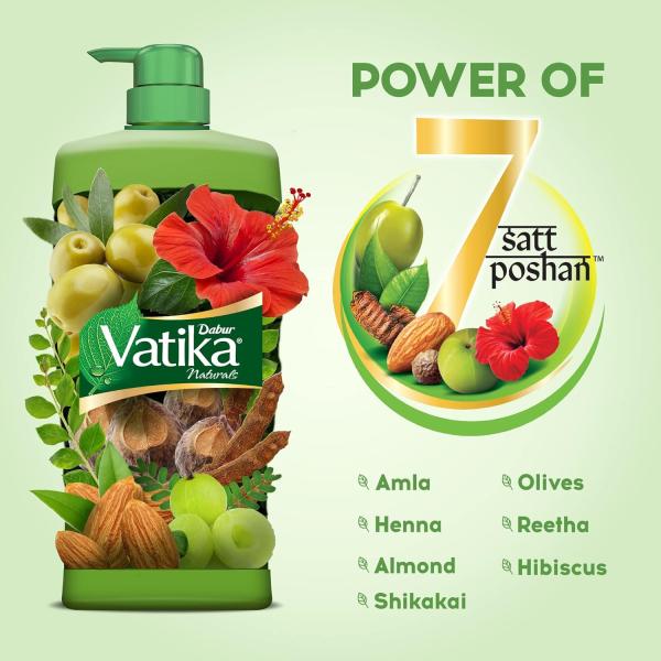Dabur Vatika Naturals Health Shampoo - 640 ml | 7 Natural Herb Extracts | Contains Henna, Amla & Hibiscus grocery