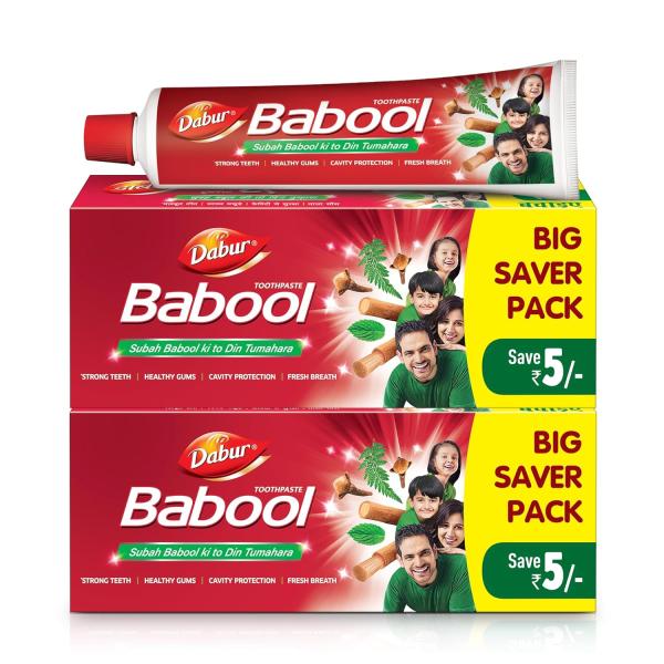 Dabur Babool Ayurvedic Toothpaste -700g (350g x 2) | For Strong Teeth & Healthy Gums | GROCERY