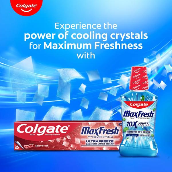 Colgate Max Fresh Toothpaste, Red Gel Paste with Menthol For Tooth Decay Prevention, Cavity Protection, GROCERY