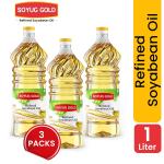 GROCERY    Soyug Gold-1 Ltr Bottle-3 set,Pure Refined Soyabean Oil, Best for Daily Kitchen Use Combo Offer