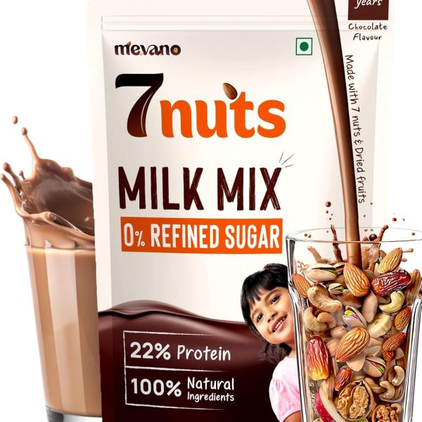 Mevano 7 Nuts Kids Protein Milk Mix Powder | 0 Refined SUGAR, 0 JAGGERY | grocery