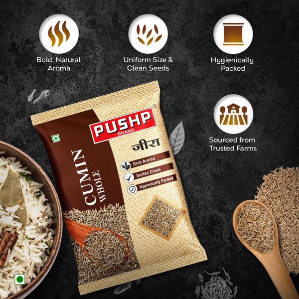 Pushp Whole cumin seeds (Sabut Jeera) | 500g Pouch | Pack of 1 GROCERY