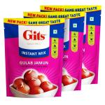 GROCERY    Gits Instant Gulab Jamun Dessert Mix, Makes 40 per Pack, Pure Veg, Delicious Indian Dessert and Mithai, 600g