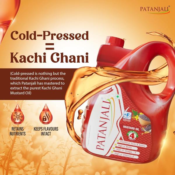 Patanjali Kachi Ghani Mustard Oil, 5L GROCERY