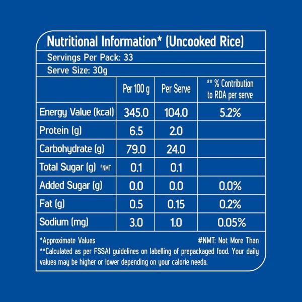 Kohinoor Pulao Basmati Rice, 1 kg | Long-Grain Basmati (Cooked grain up to 18 mm) GROCERY