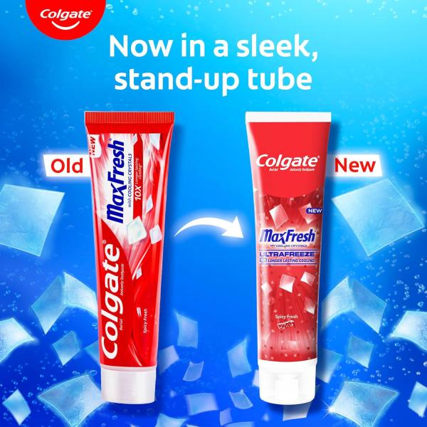 Colgate Max Fresh Toothpaste, Red Gel Paste with Menthol For Tooth Decay Prevention, Cavity Protection, GROCERY