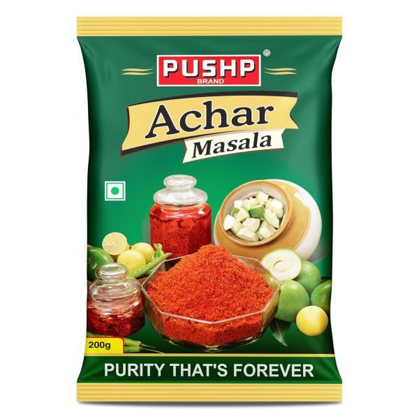 Pushp Brand Achar Masala | 200 G | Premium Blend of Traditional Spices | GROCERY