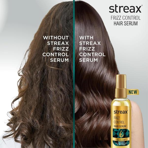 Streax Frizz Control Hair Serum for Dry Frizzy Hair- 100 ml, 72hrs Frizz Free Hair, For Women & Men, GROCERY
