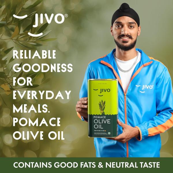 Jivo Pomace Olive Oil 5 Litre Tin for Everyday Cooking | Imported From Spain GROCERY