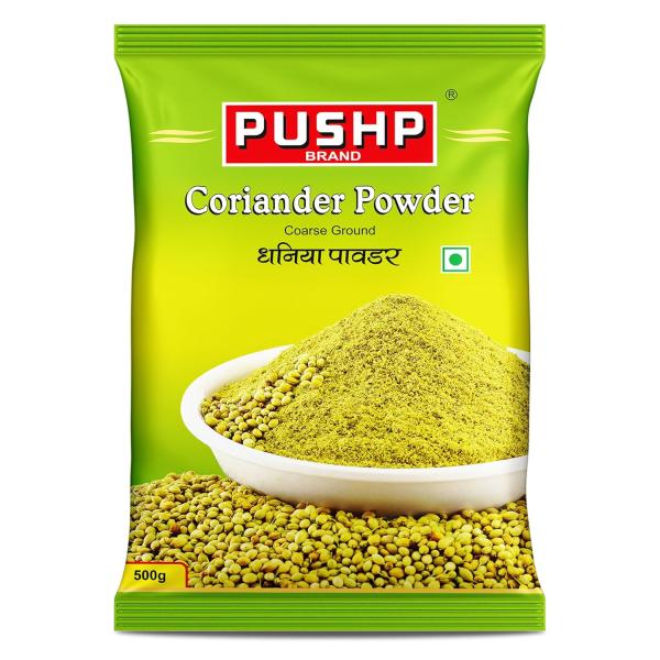 Pushp Brand Natural Coriander Powder Pouch 500 Gram (Pack Of 1) GROCERY