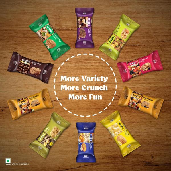 Unibic Cookies Assorted, 67.5G/75 G(Pack Of 10)|Biscuits Combo Pack|Choco Chip|Butter | Fruit&Nut| grocery