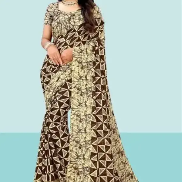  Kanooda Prints Fancy Women's Georgette Printed Saree