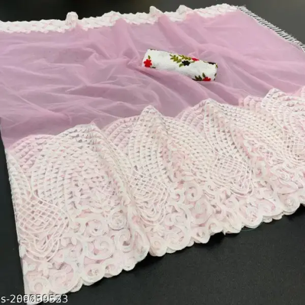 Embroidery Work Net Saree
